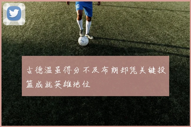 古德温虽得分不及布朗却凭关键投篮成就英雄地位